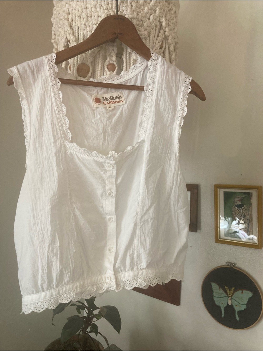 Mollusk Helena sleeveless white top tank shirt white size Medium - Picture 6 of 8